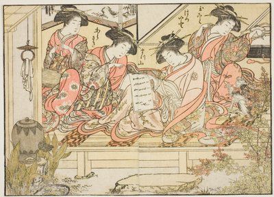 Cortigiane di Matsubaya, dal libro "Specchio delle Belle Donne dei Quartieri del Piacere," vol. 2 da Kitao Shigemasa