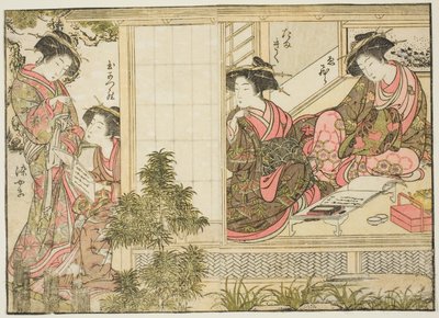 Cortigiane di Oebuji, dal libro Specchio delle belle donne dei quartieri del piacere, vol. 2 da Kitao Shigemasa