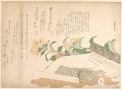 Margherite e due makimono da Kitao Shigemasa
