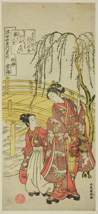 Fiume Tama di Koyasan nella provincia di Kii, dalla serie "Sei fiumi gioiello del mondo fluttuante (Ukiyo Mu Tamagawa)" da Kitao Shigemasa