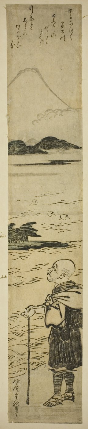 Il Sacerdote Saigyo Contempla il Monte Fuji da Kitao Shigemasa