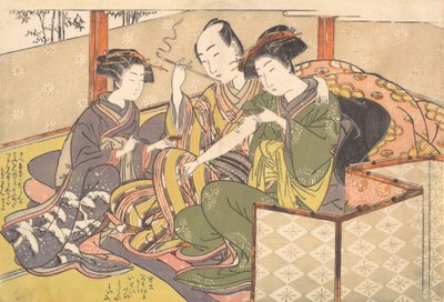 Serva che applica medicinale al braccio di una geisha da Kitao Shigemasa