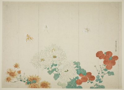 Tre Tipi di Crisantemi da Kitao Shigemasa