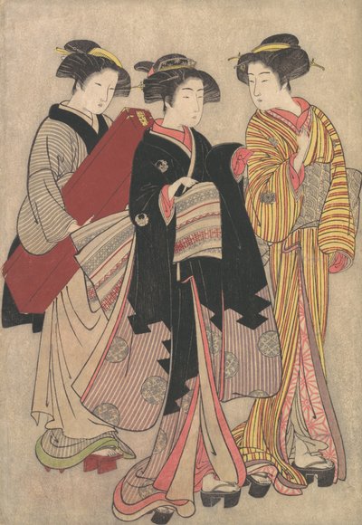 Due geishe a passeggio, 1739-1820 da Kitao Shigemasa
