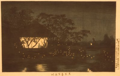 Il fiume Koromo sotto il tempio Tennoji da Kiyochika Kobayashi