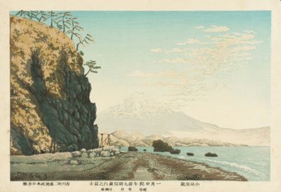 Il monte Fuji visto da Satta, schizzato alle 9 del mattino, metà gennaio 1881 da Kiyochika Kobayashi