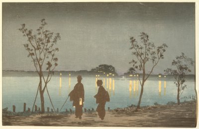 Notte sul fiume Sumida da Kiyochika Kobayashi