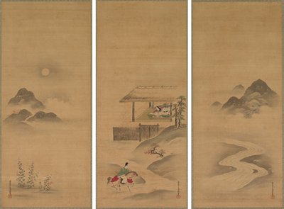 Minamoto no Nakakuni visita Lady Kogō da Kiyohara Yukinobu