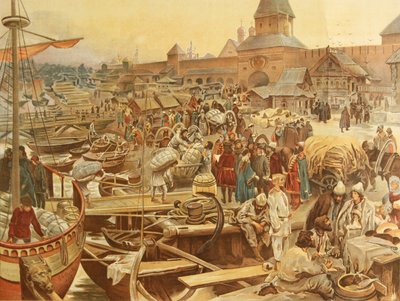 Porto di Novgorod, 1907 da Klavdiy Vasilievich Lebedev