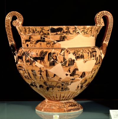 Lato B del Vaso François, realizzato da Ergotimos c.570 a.C. (ceramica) da Kleitias Kleitias