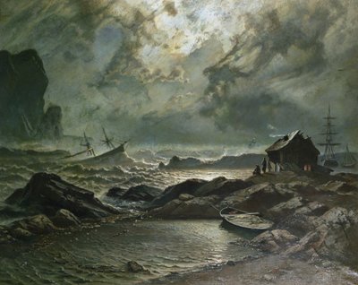 Tempesta sulla costa norvegese da Knud Andreassen Baade