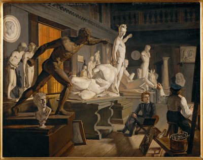 La Sala delle Antichità del Palazzo di Charlottenborg, Copenaghen (dipinto su tela) da Knud Andreassen Baade
