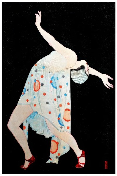 Ragazza moderna Art Deco che balla da Kobayakawa Kiyoshi