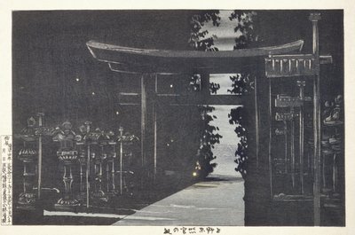 Sera al santuario Tōshōgū, Ueno, Tokyo da Kobayashi Kiyochika