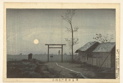 Santuario Taro Inari nei campi di riso ad Asakusa da Kobayashi Kiyochika