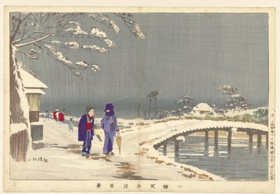 Paesaggio innevato a Hikifune in Koume da Kobayashi Kiyochika