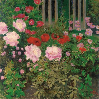 Fiori e recinzione del giardino da Koloman Moser