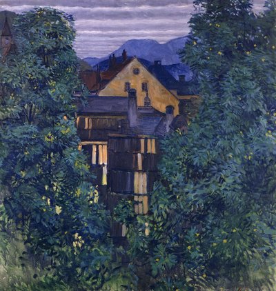 Veduta di Payerbach, sullo Sfondo il Rax; Durchblick durch Payerbach, im Hintergrund die Rax, c.1912-1913 da Koloman Moser