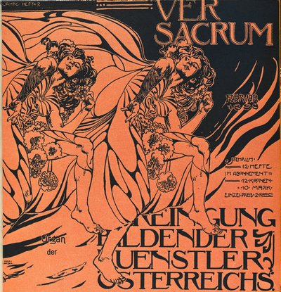 Copertina del numero di febbraio 1898 di Ver Sacrum, la rivista del movimento Art Nouveau Sezession ... da Koloman Moser
