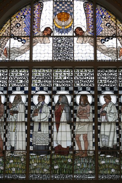 Vetrata della chiesa Am Steinhof (chiesa Leopld), Vienna, Austria da Koloman Moser