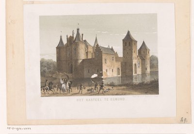 Veduta del castello di Egmond da Koninklijke Nederlandse Steendrukkerij van C.W. Mieling
