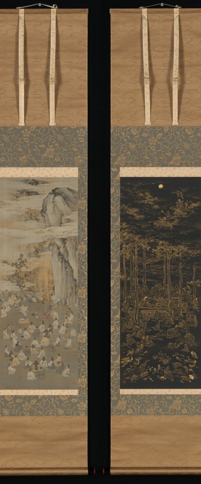 Attirare la dea del sole Amaterasu fuori da una caverna, Morte del Buddha storico da Kono Bairei