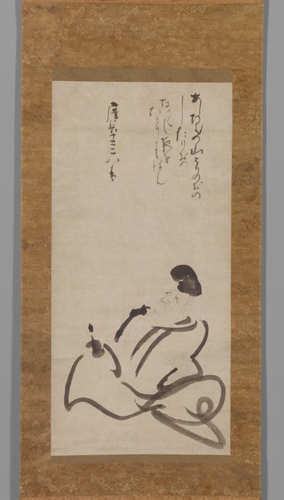 Il poeta Hitomaro da Konoe Nobutada