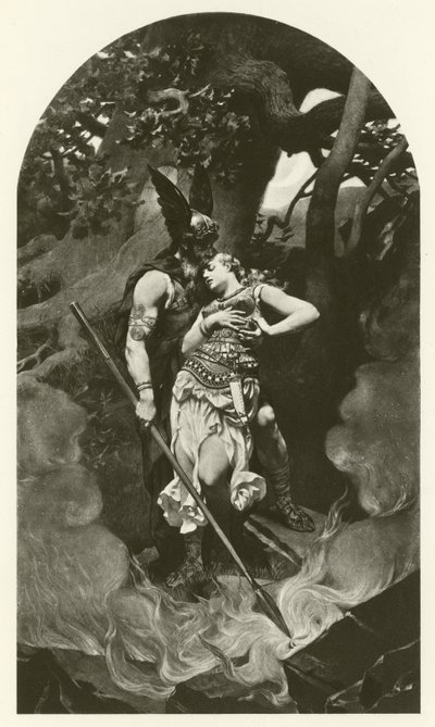 Wotan si congeda da Brunhild (incisione) da Konrad Dielitz