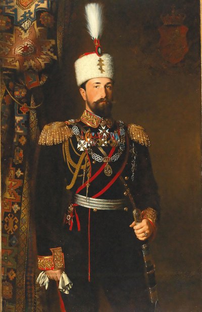 Ritratto del Principe Alessandro I di Bulgaria 1857-1893, 1881 da Konrad Wilhelm Dielitz