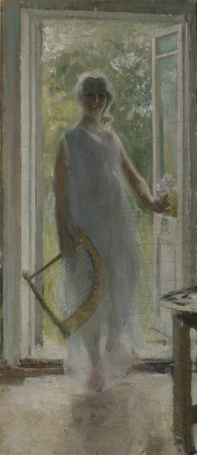 Una ragazza sulla soglia da Konstantin Alekseevich Korovin