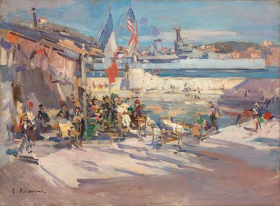 Caffè in un Porto Francese da Konstantin Alekseevich Korovin