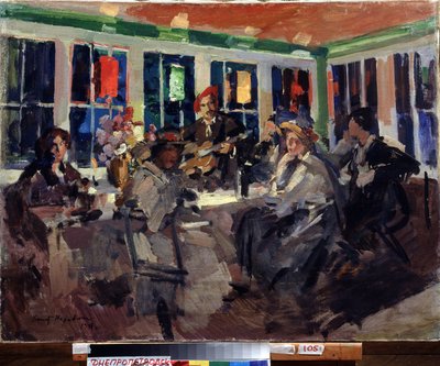 In un caffè da Konstantin Alekseevich Korovin