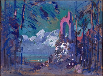 Scenografia per il balletto "Il lago dei cigni" di Piotr Tchaikovsky da Konstantin Alekseevich Korovin