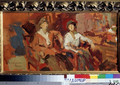 Due sulle sedie di vimini da Konstantin Alekseevich Korovin