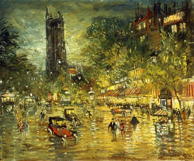 Scena di strada parigina da Konstantin Alekseevich Korovin