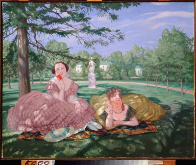 Due donne in un parco da Konstantin Andreevic Somov