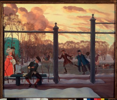 Inverno. Pista di pattinaggio da Konstantin Andreevic Somov