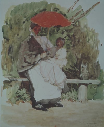 Infermiera con un bambino da Konstantin Andreevic Somov
