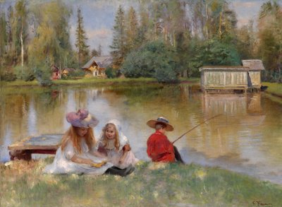 Bambini al lago - Makovsky, Konstantin Yegorovich da Konstantin Egorovich Makovsky