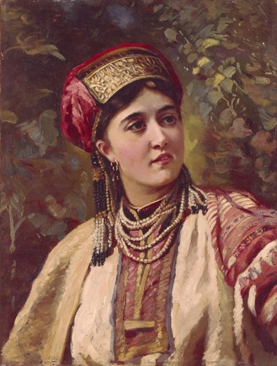 Ragazza in abito tradizionale da Konstantin Egorovich Makovsky