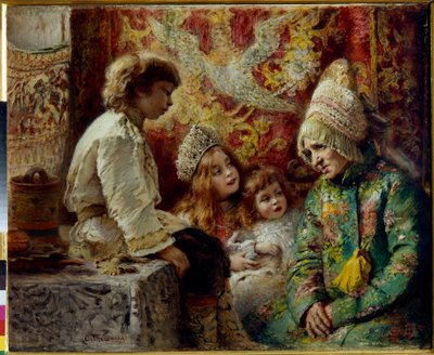 Nonna con bambini (La fiaba della nonna) da Konstantin Egorovich Makovsky