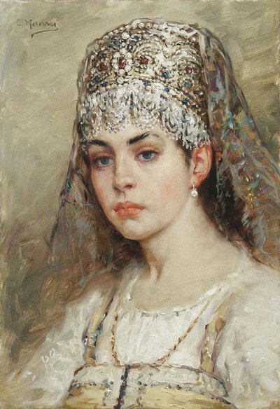 Ritratto di una donna boiarda da Konstantin Egorovich Makovsky