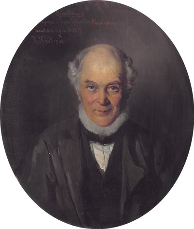 Ritratto del pittore Yegor Ivanovich Makovsky 1802-1886, 1859 da Konstantin Egorovich Makovsky