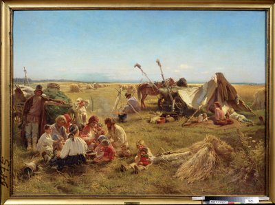 Pasto dei contadini durante la stagione del raccolto da Konstantin Egorovich Makovsky