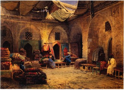 Il negozio di tappeti al Cairo, 1875 da Konstantin Egorovich Makovsky