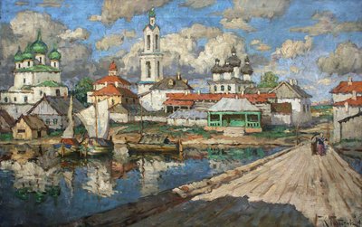 Veduta di una città vecchia, 1919 da Konstantin Ivanovich Gorbatov