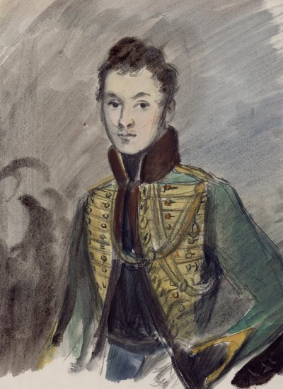 Nikolai Rostov. Illustrazione per il romanzo Guerra e Pace di Lev Tolstoj da Konstantin Ivanovich Rudakov