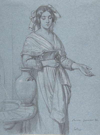 Studio di una donna romana, 1841 da Konstantin Johannes Franz Cretius