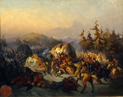 Cosacchi russi attaccano truppe francesi in transito da Konstantin Nikolayevich Filippov