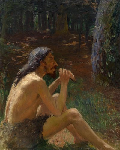 Uomo delle Caverne che Suona il Flauto da Konstantin Pavlovich Kuznetsov